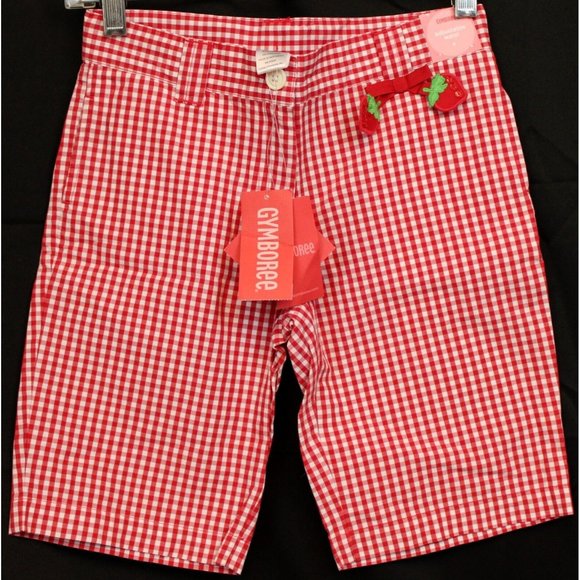 NEW 2007 Gymboree Strawberry Farms Red Gingham Shorts Bermuda Summer sz 8 Walkin - Picture 1 of 6